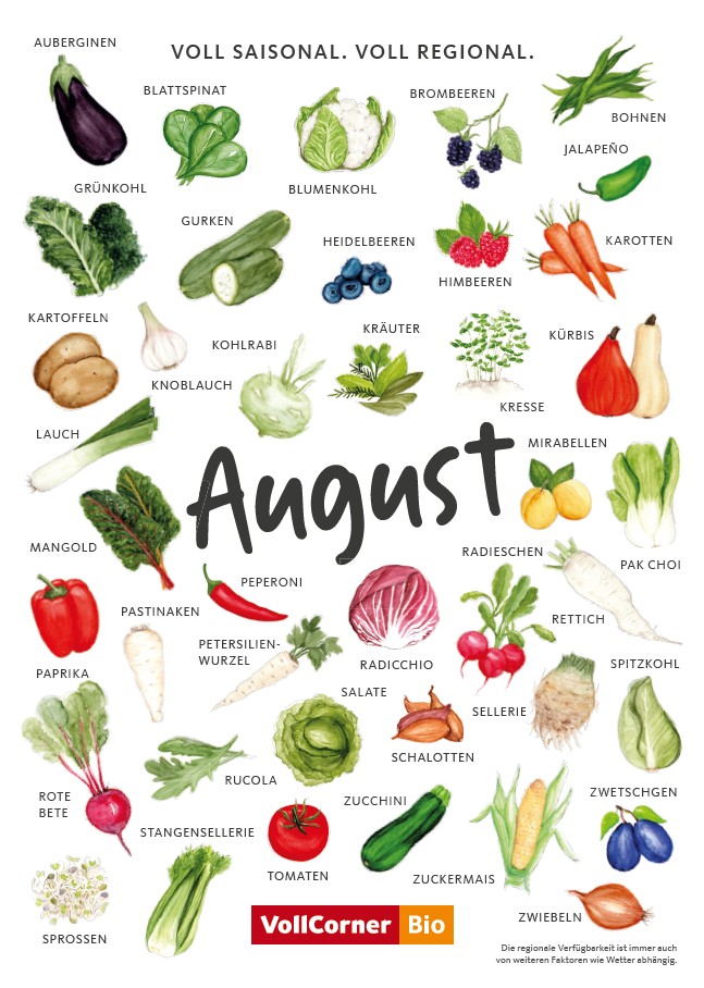 Saisonkalender August