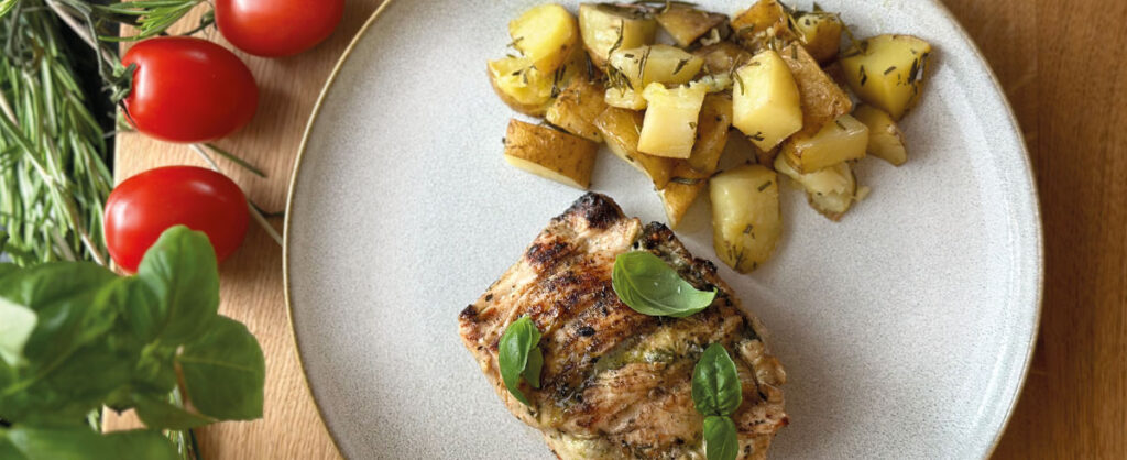 Gefüllte Putenschnitzel vom Grill