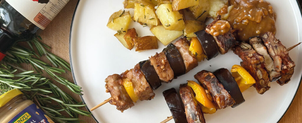 Tempeh-Gemüse-Grillspieße